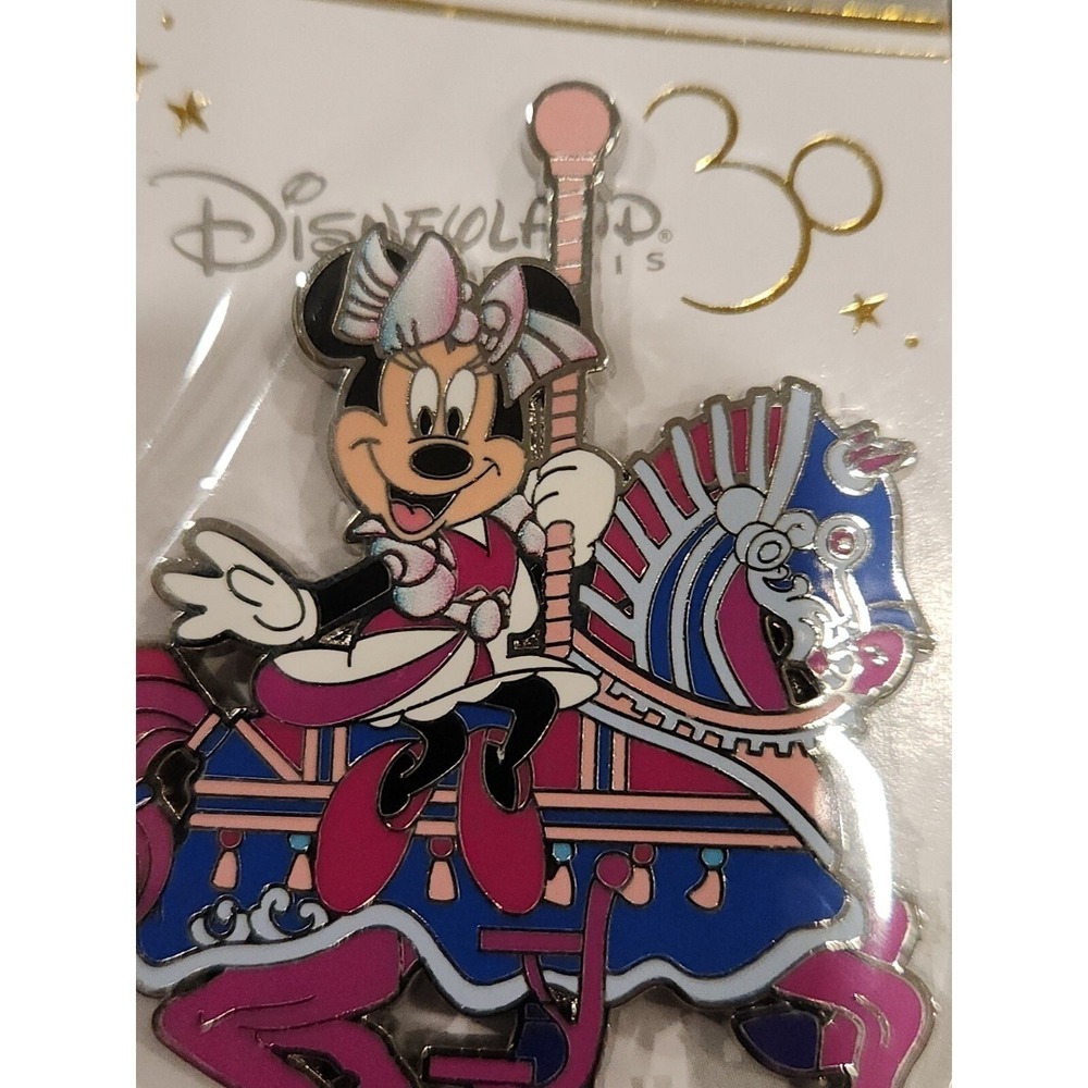 Disney Pin Minnie Carousel Horse Fantasy 30 Disneyland Paris Dlp Le 700 00041 View 3